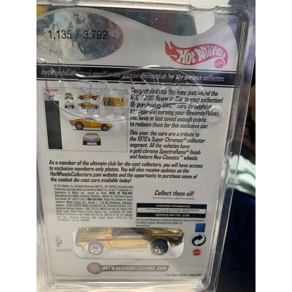 Hot Wheels Super Chromes Rodger Dodger Die-Cast Car RLC Rewards Series Gold Chro - Picture 2 of 2